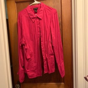 Lane Bryant pink button down